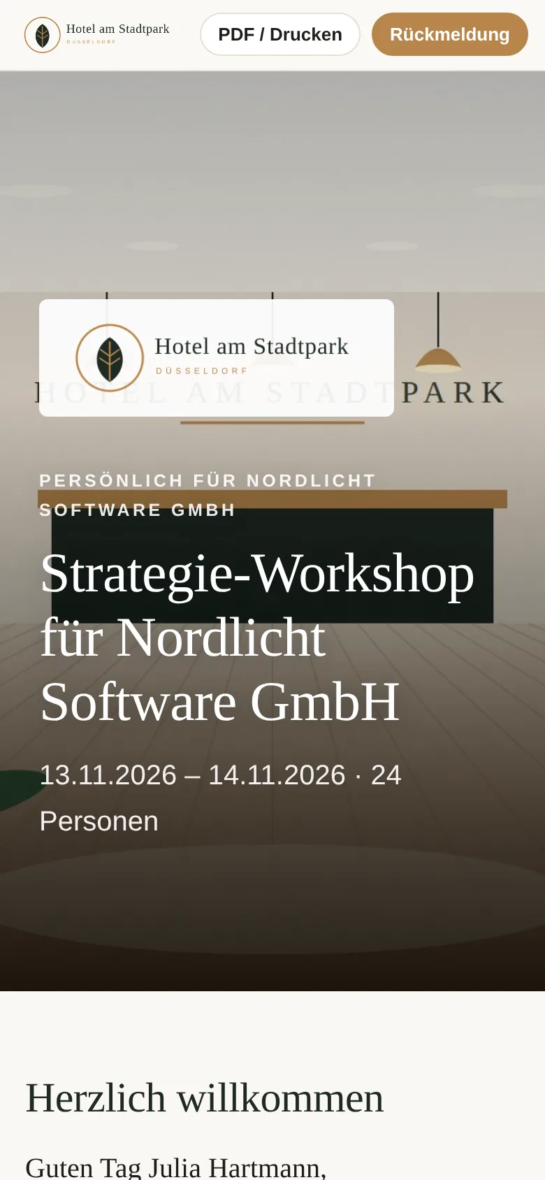 Die Mappe auf dem Handy des Kunden